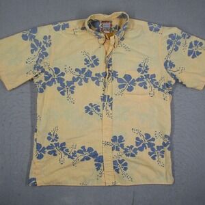 Reyn Spooner Commemorative Classics Hawaiian Shirt Mens XL Yellow Floral Vintage